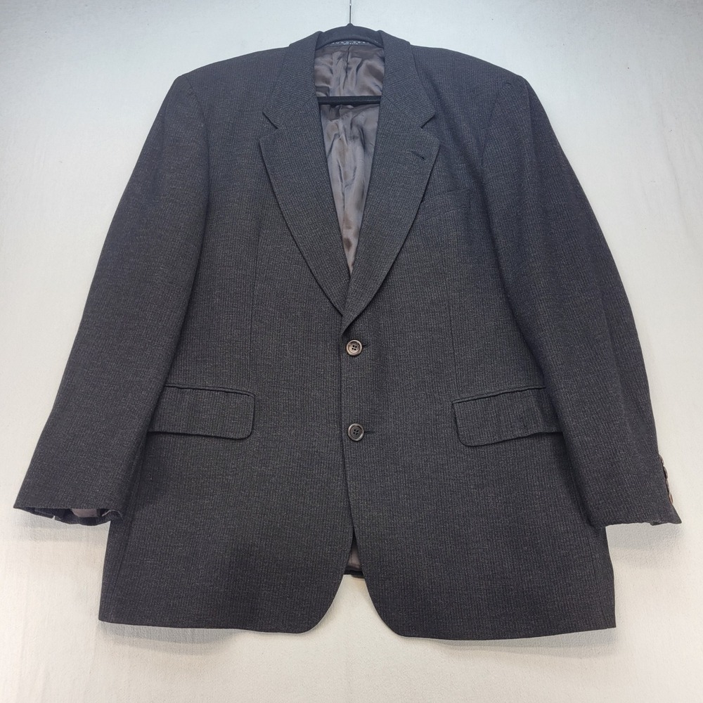Hugo Boss Blazer Mens 44R Charcoal Gray Tweed Two Button Sport Jacket